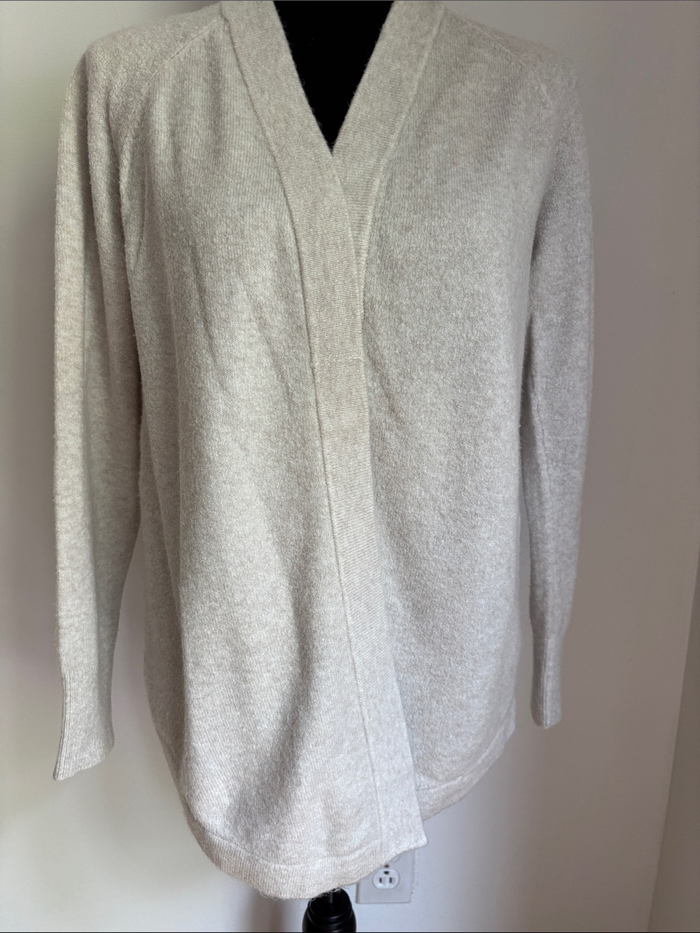 Gorgeous LOFT open front cardigan PS petite small beautiful neutral oatmeal tan